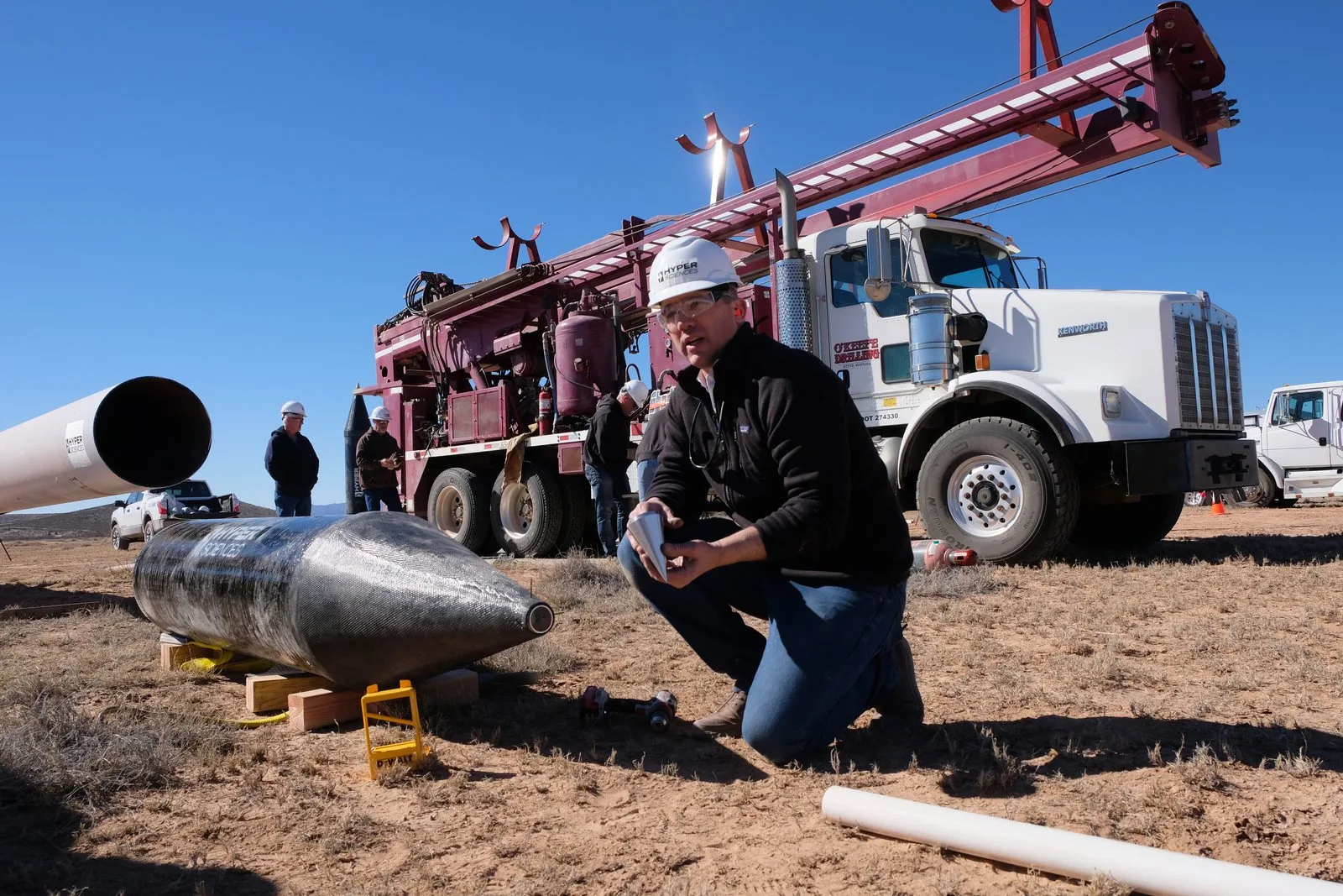 Founder with a Space Dart at the rig