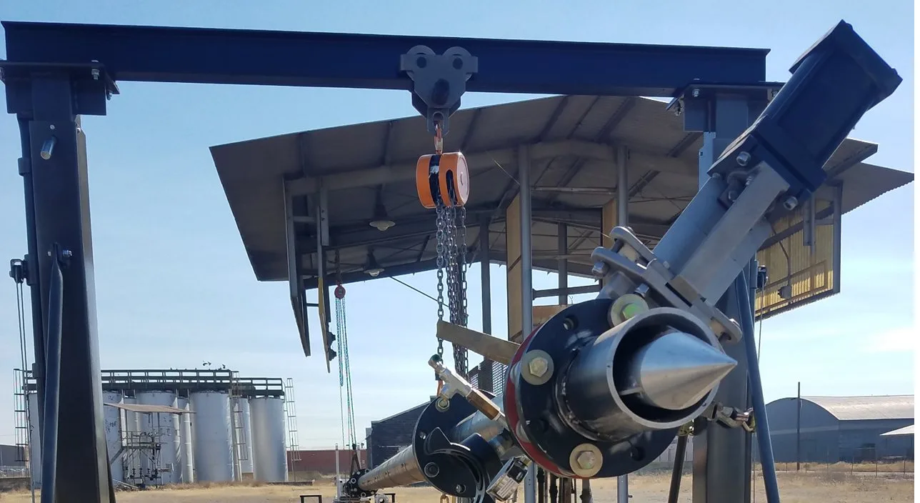 The launcher apparatus in the desert